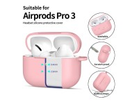 Funda protectora de silicona Tech-Protect con gancho para AirPods Pro - Rosa Funda protectora de silicona Tech-Protect con gancho para AirPods Pro - Rosa