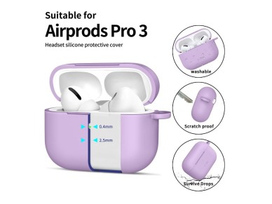 Tech-Protect Silicone Hook Case for AirPods Pro - Purple Tech-Protect Silicone Hook Case for AirPods Pro - Purple