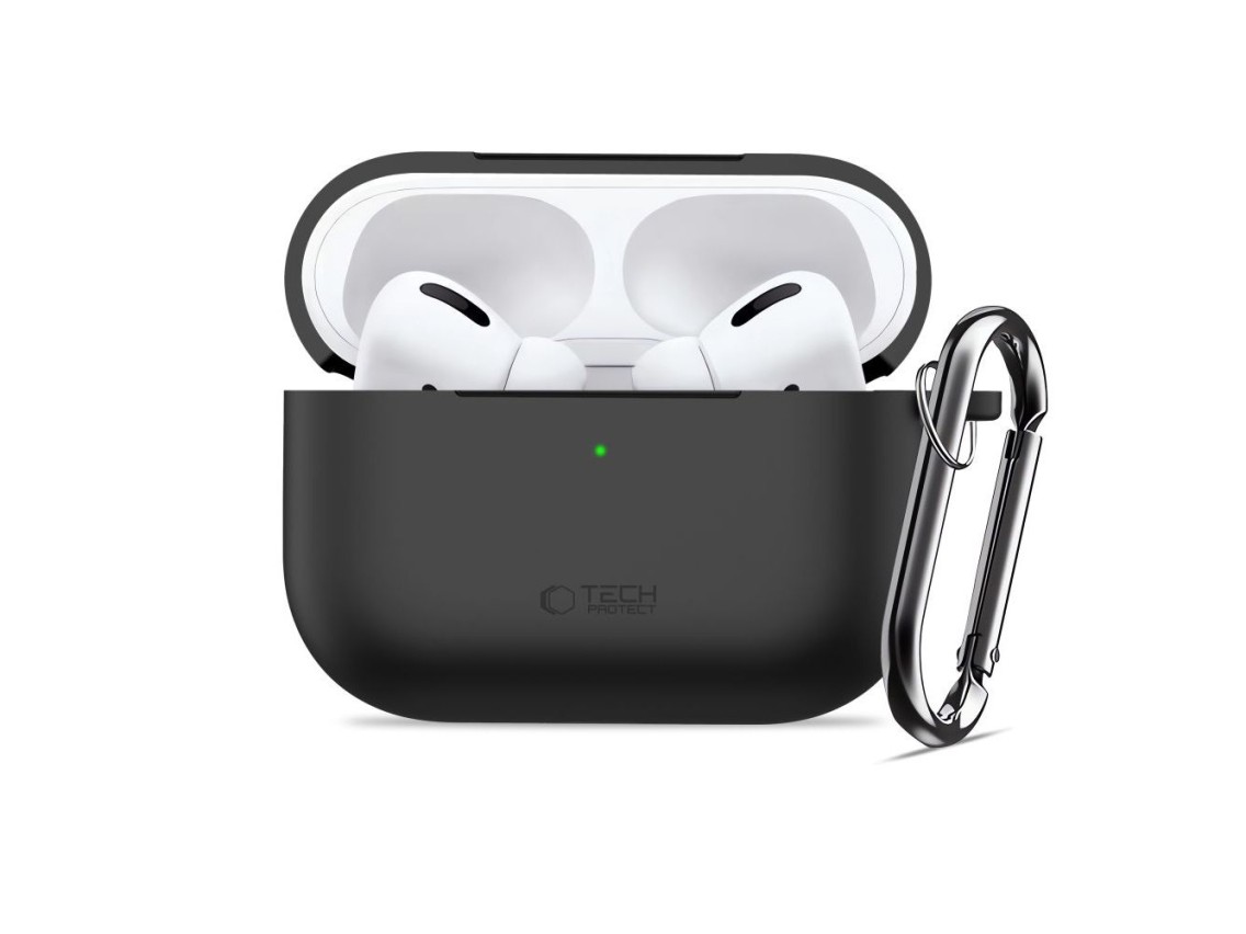 Capa de silicone com gancho Tech-Protect para AirPods Pro 3 - Preta