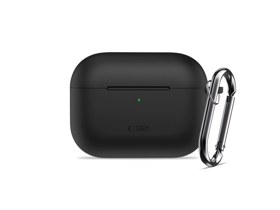 Capa de silicone com gancho Tech-Protect para AirPods Pro 3 - Preta