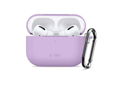 Funda protectora de silicona Tech-Protect con gancho para AirPods Pro - Morada Funda protectora de silicona Tech-Protect con gancho para AirPods Pro - Morada