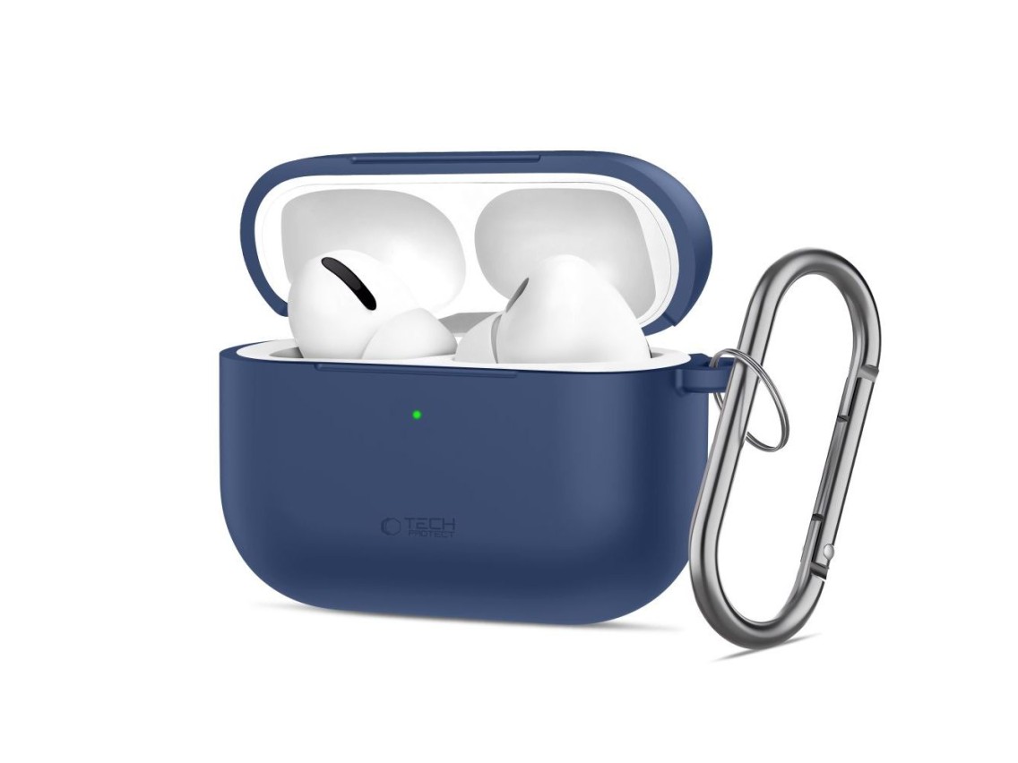Capa de silicone Tech-Protect com gancho para AirPods Pro - Azul Marinho