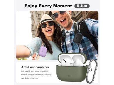Funda protectora de silicona Tech-Protect con gancho para AirPods Pro - Morada Funda protectora de silicona Tech-Protect con gancho para AirPods Pro - Morada