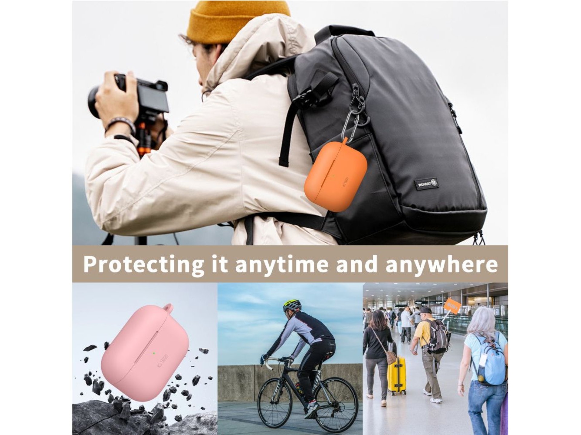 Tech-Protect Silicone Hook Case for AirPods Pro - Purple