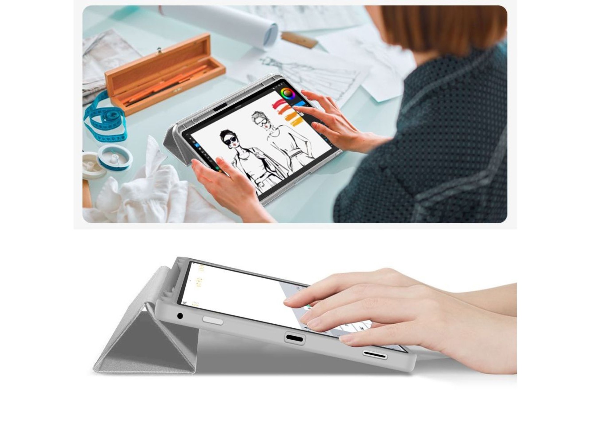 Funda Tech-Protect SmartCase con lápiz para Samsung Galaxy Tab S9 11.0 / S9 FE / S10 FE / S10 Lite 1