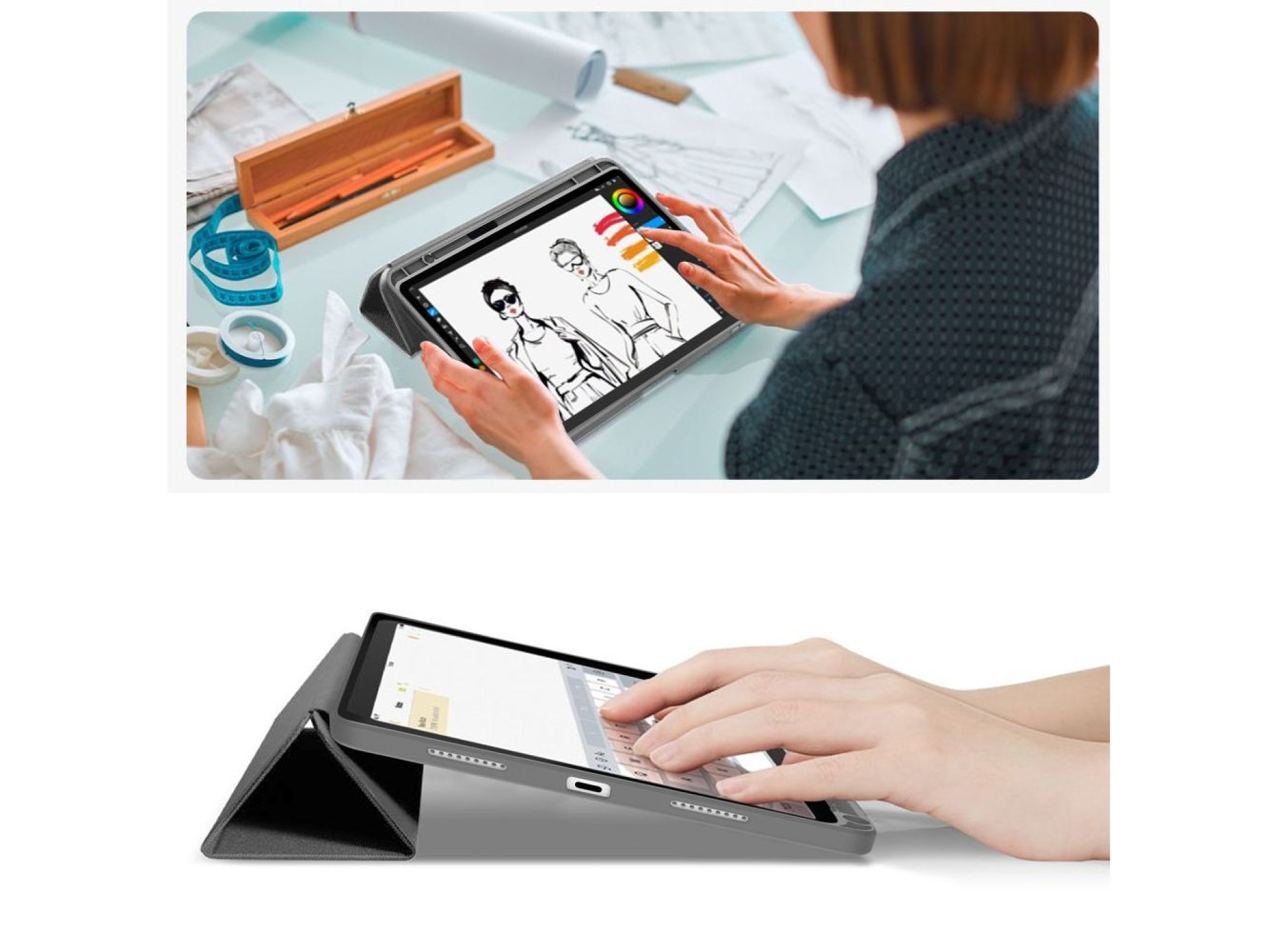 Funda Tech-Protect SC Pen Canvas para iPad 10.9” 2022 / iPad 11” 2025 - Gris