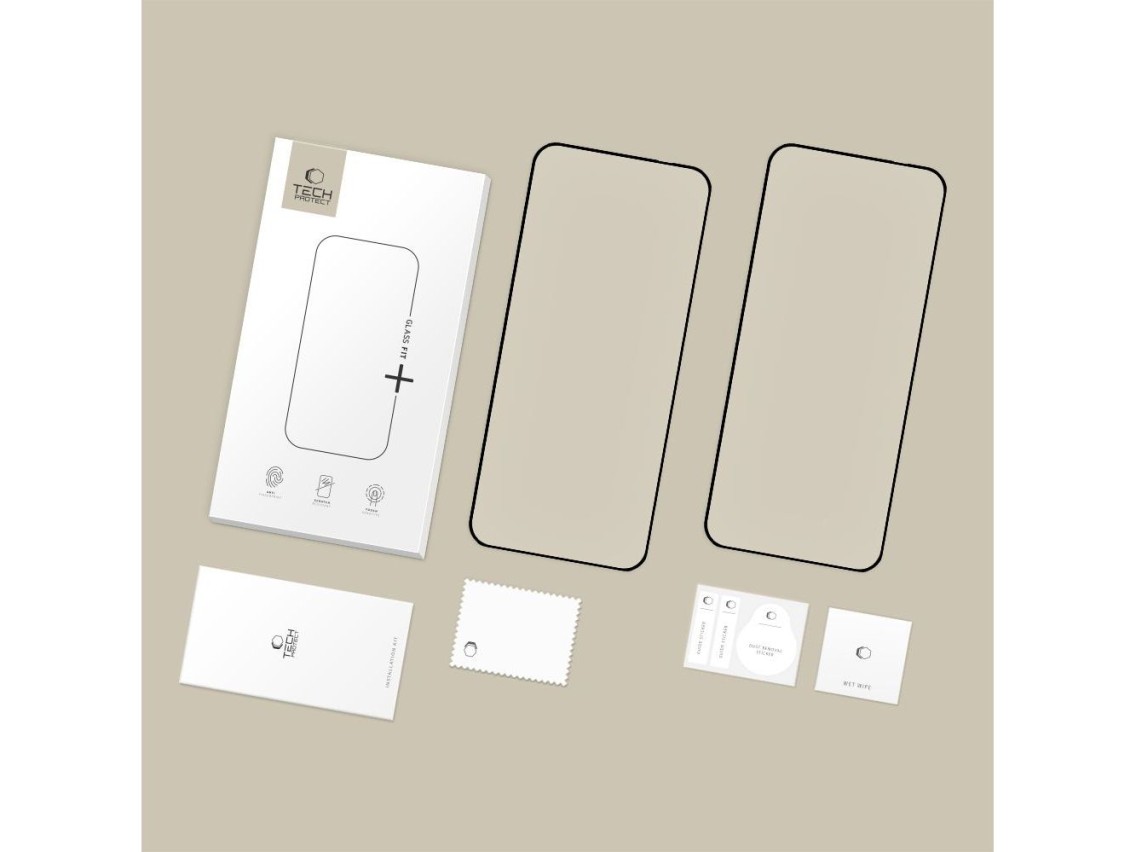 Kit com 2 películas de vidro temperado Tech-Protect Glass Fit+ para Motorola Edge 50 Neo / 60 Neo -