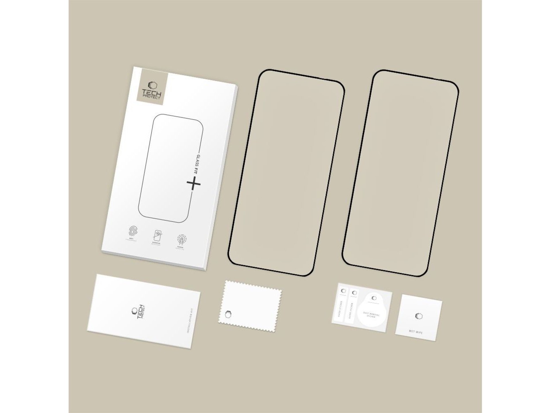 Kit com 2 películas de vidro temperado Tech-Protect Glass Fit+ para Motorola Edge 50 Neo / 60 Neo -
