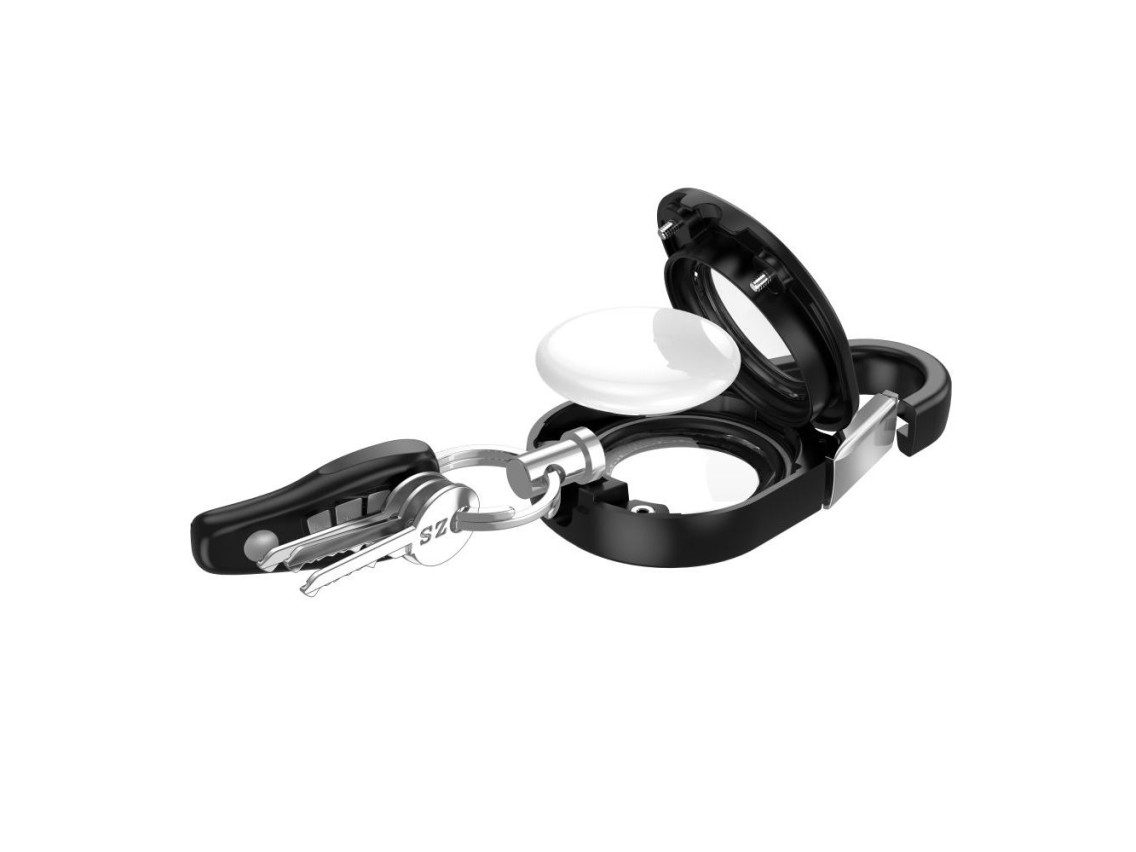 Tech-Protect Slidelock Carabiner Keychain Case for Apple AirTag 1/2 - Black