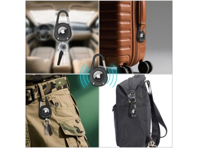 Estojo com mosquet�o Tech-Protect Slidelock para Apple AirTag 1/2 - Preto