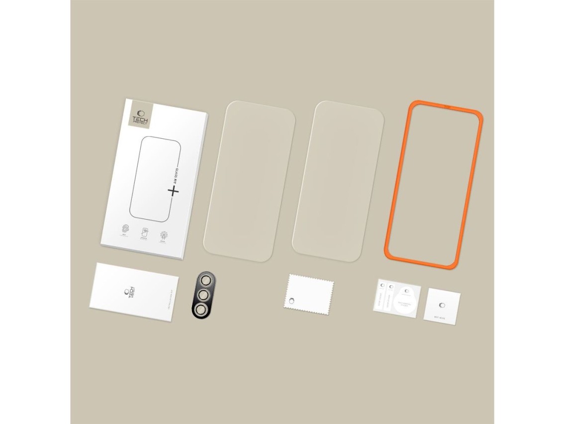 Kit com 3 películas de vidro temperado Tech-Protect Easy Set+ para Samsung Galaxy S25 FE - transpare