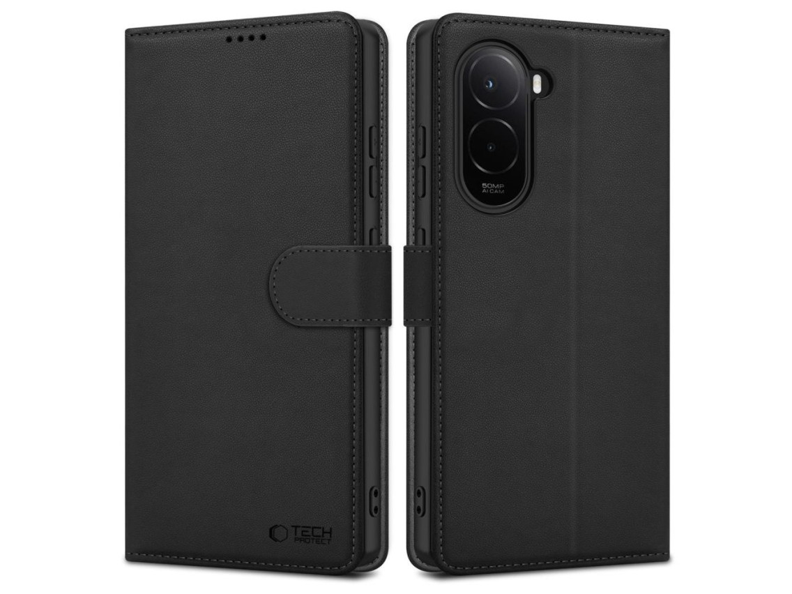 Funda tipo cartera Tech-Protect para Xiaomi Poco M7 - Negra