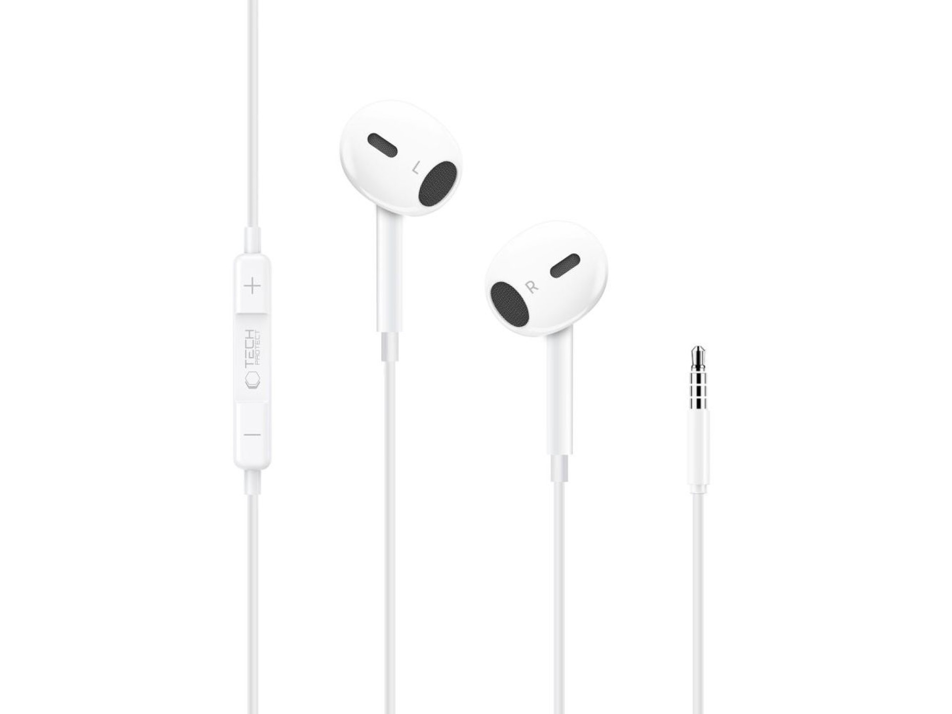Fones de ouvido Tech-Protect Ultraboost Core G2 Mini Jack - Branco