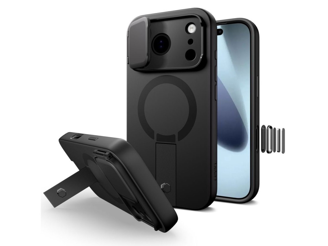 Capa Tech-Protect Kevlar Aura MagSafe para iPhone 17 Pro Max - Preta