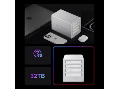 Orico 8848U4 DAS Series 4-Bay M.2 NVMe SSD Disk Array - White Orico 8848U4 DAS Series 4-Bay M.2 NVMe SSD Disk Array - White
