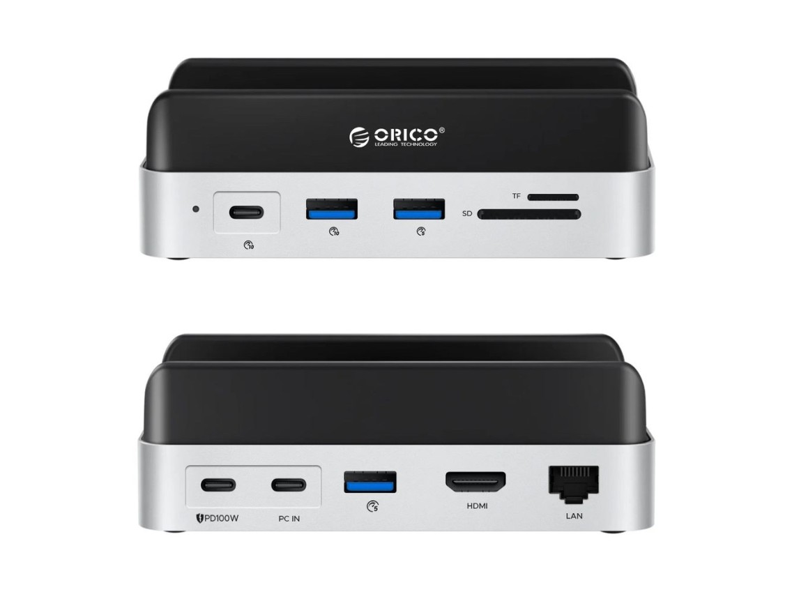 Orico MiniDock 10-in-1 Docking Station with SSD Hard Drive Bay - Silver