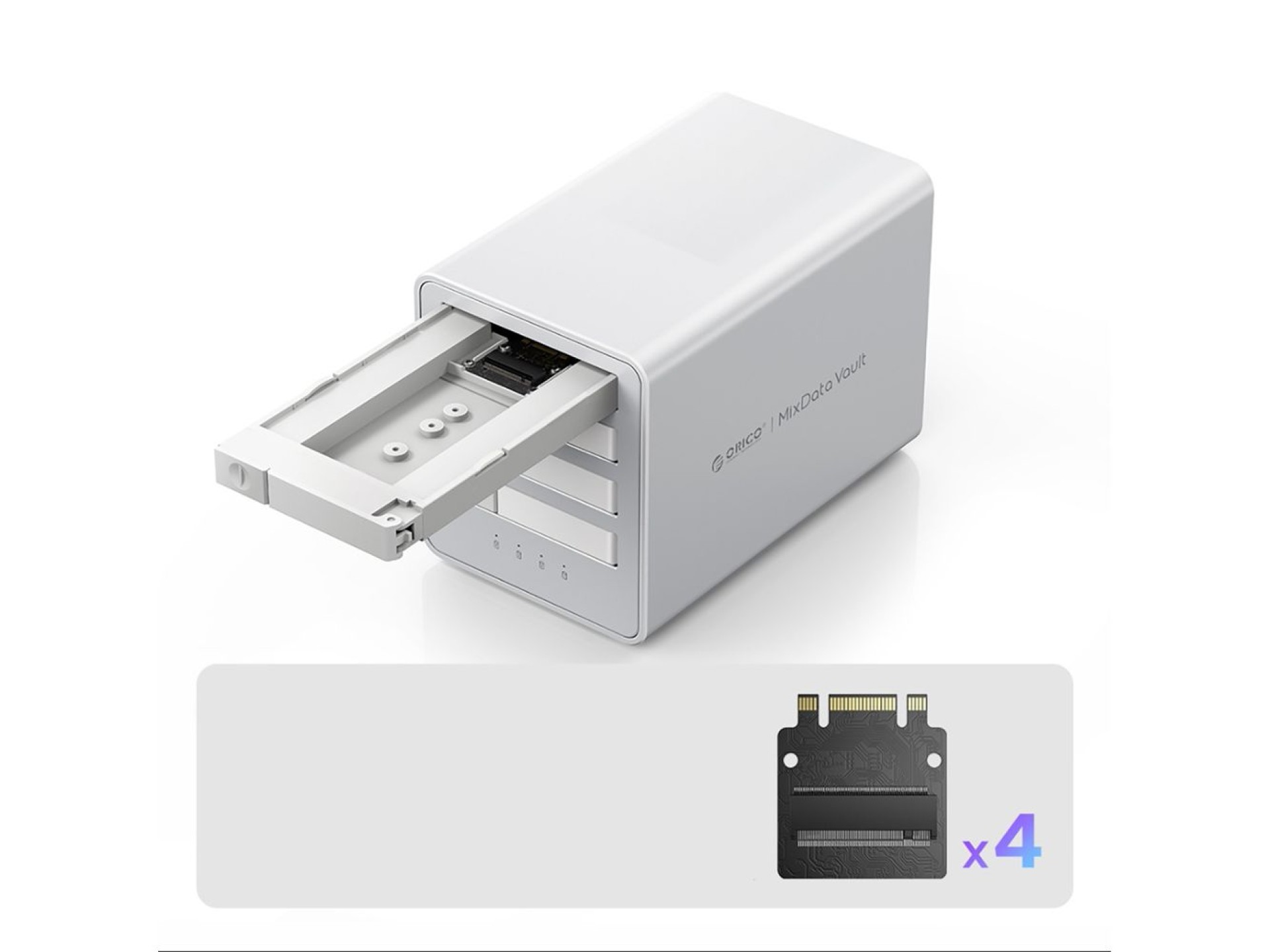 Orico 8848U4 DAS Series 4-Bay M.2 NVMe SSD Disk Array - White