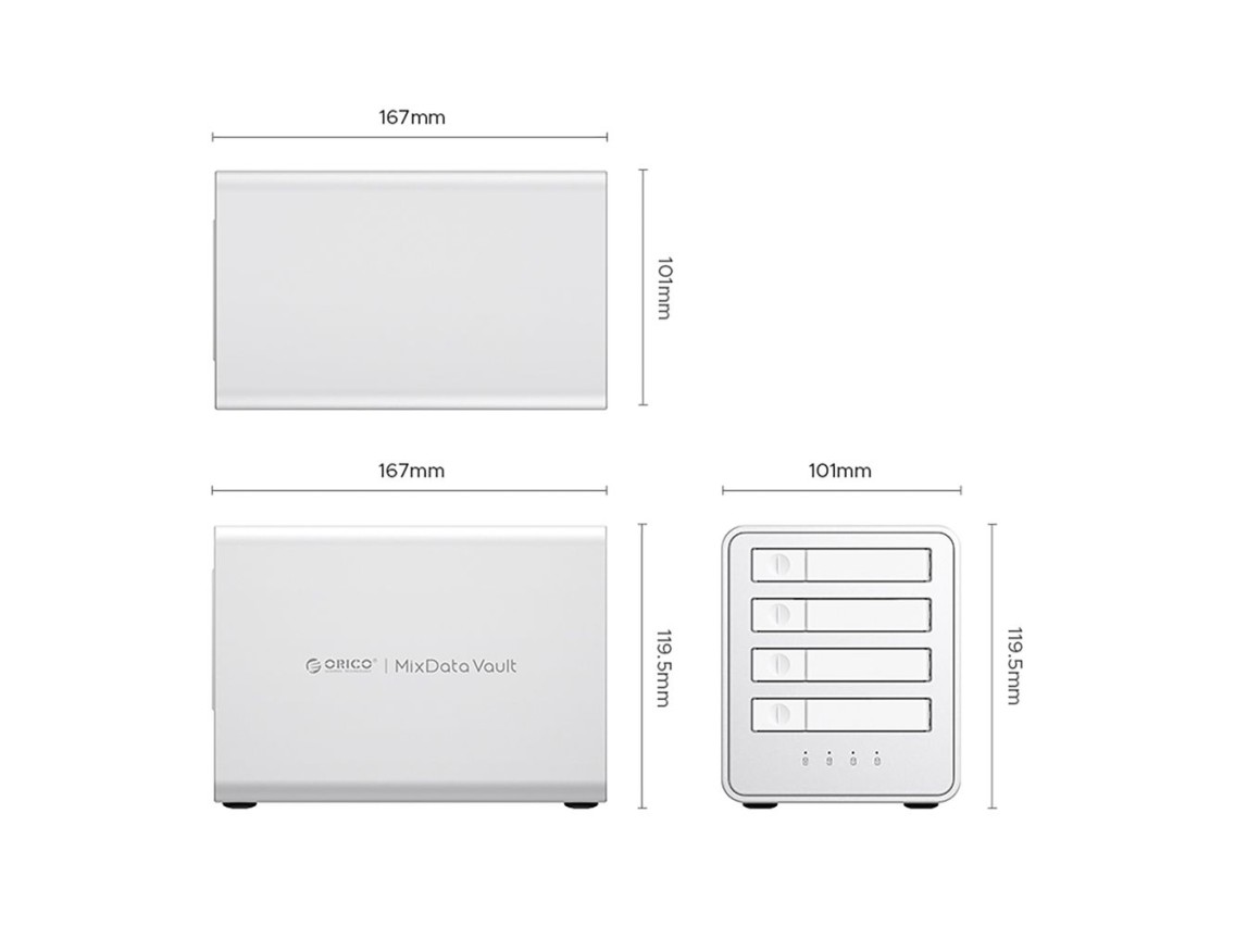 Orico 8848U4 DAS Series 4-Bay M.2 NVMe SSD Disk Array - White