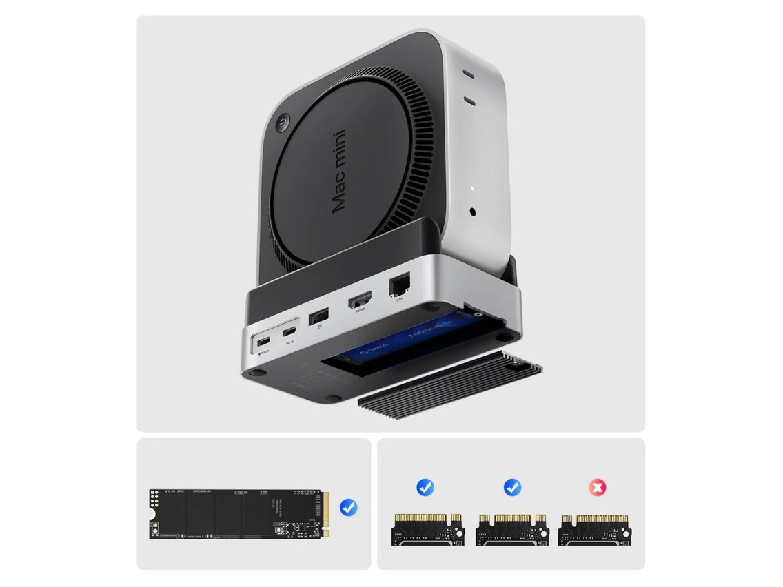 Orico MiniDock 10-in-1 Docking Station with SSD Hard Drive Bay - Silver