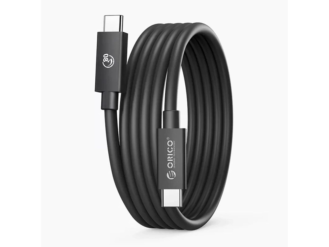 Cabo Orico USB4 Thunderbolt5 80Gbps 240W USB-C para USB-C 2m - Preto