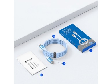 Orico CDX 100W 5A Power Delivery USB-C - USB-C cable 1m - blue Orico CDX 100W 5A Power Delivery USB-C - USB-C cable 1m - blue