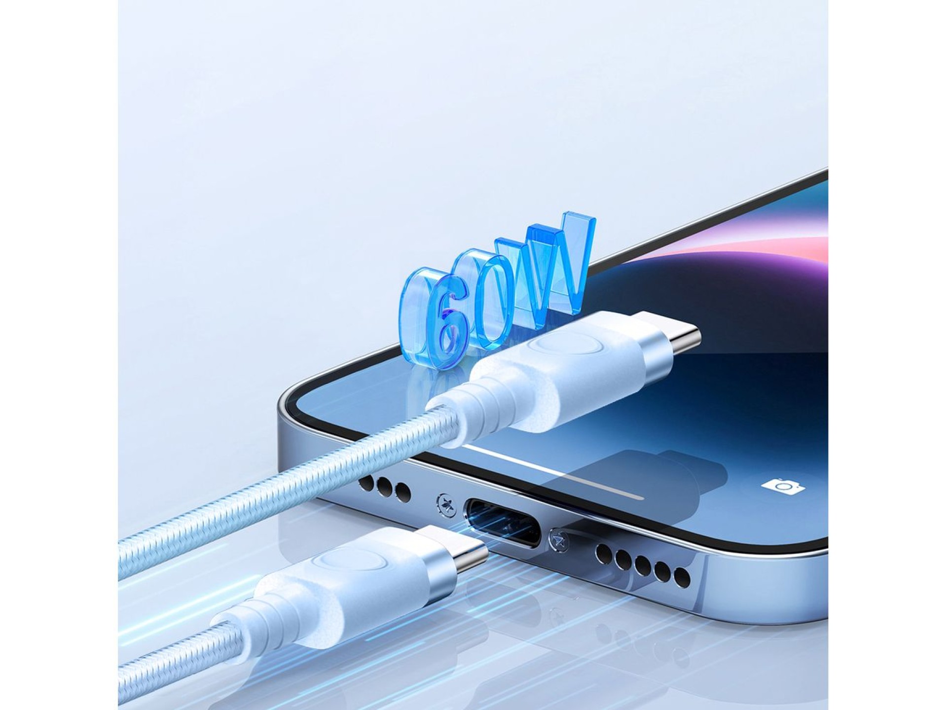 Orico CDX 60W 3A Power Delivery USB-C - USB-C cable 1m - blue