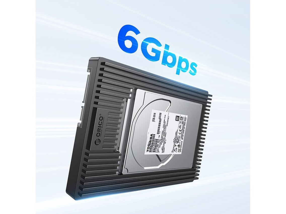 Adaptador de unidad Orico D2SS-6G, convertidor de 2,5" a 3,5" - Negro