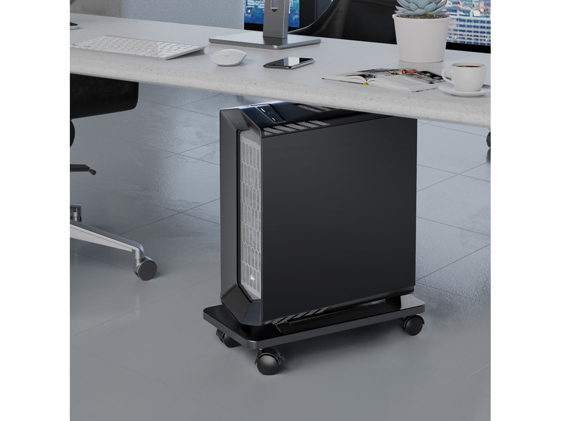 Orico CPB6 Computer Stand with Wheels - Black