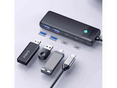 Hub USB-C Orico PAPW2AC-C3 docking station 2x USB-A 3.0 + 2x USB-C 3.0 - black