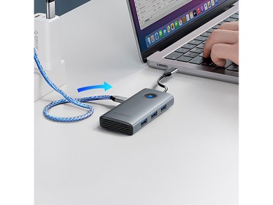 Orico PW11-5P USB-C Hub Docking Station 1x USB-A 3.0 + 2x USB-A 2.0 + 1x USB-C PD + 1x HDMI - Gray