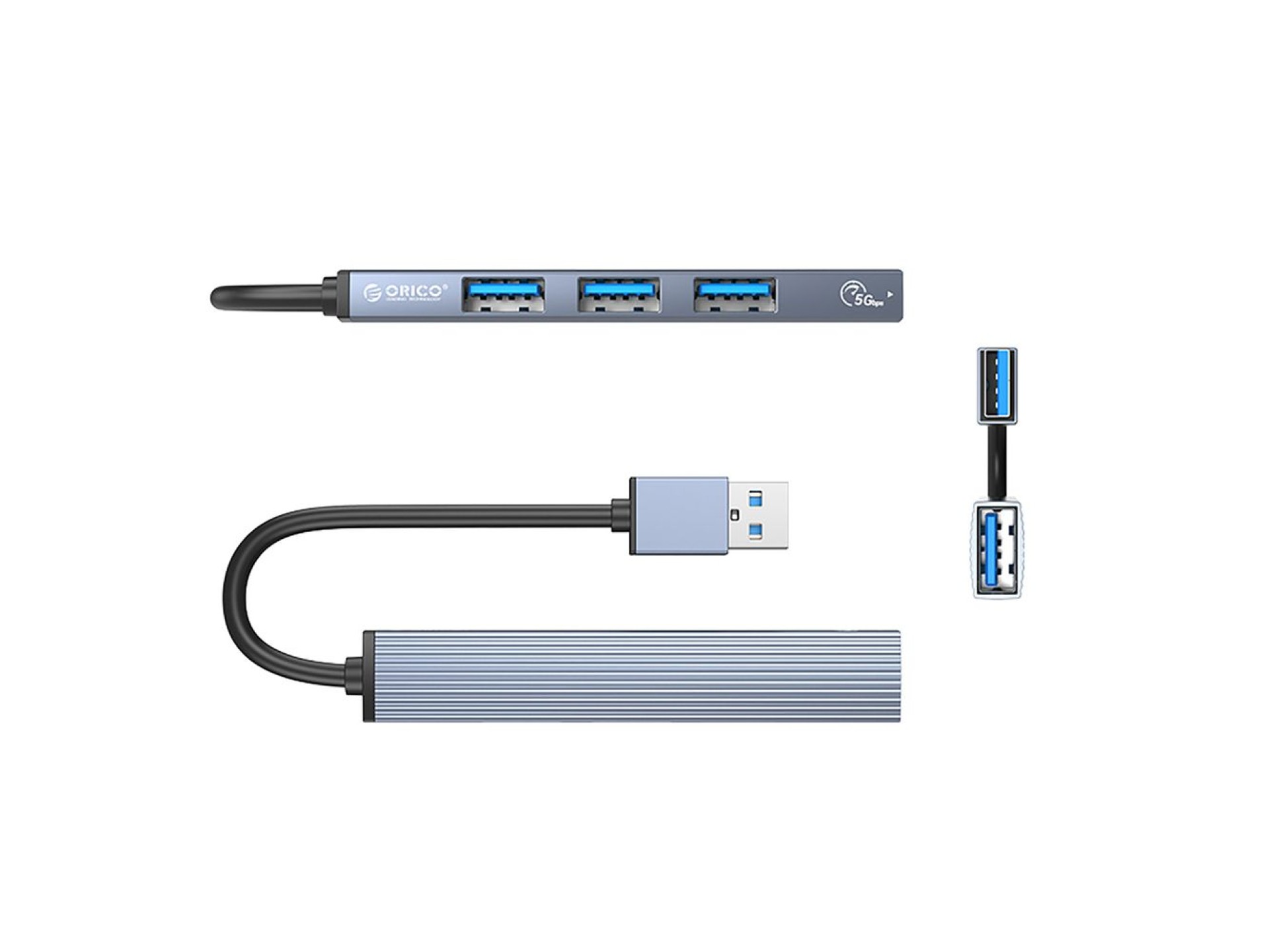 Orico AH-A13 USB-A Hub Docking Station 1x USB-A 3.0 + 3x USB-A 2.0 - Gray