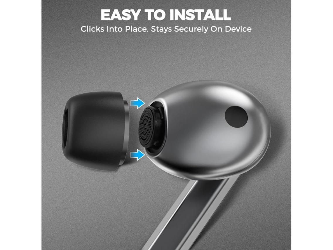 Almohadillas Tech-Protect para auriculares Samsung Galaxy Buds 3 Pro en tamaños S / M / L - negras (