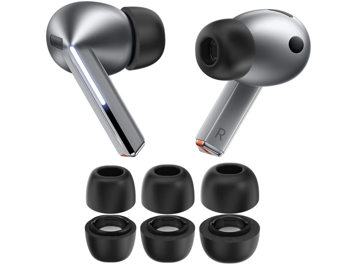 Almohadillas Tech-Protect para auriculares Samsung Galaxy Buds 3 Pro en tamaños S / M / L - negras (