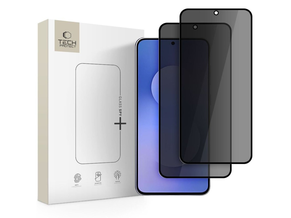 Paquete de 2 láminas de protección de privacidad Tech-Protect Glass Spy+ para Samsung Galaxy S25 FE