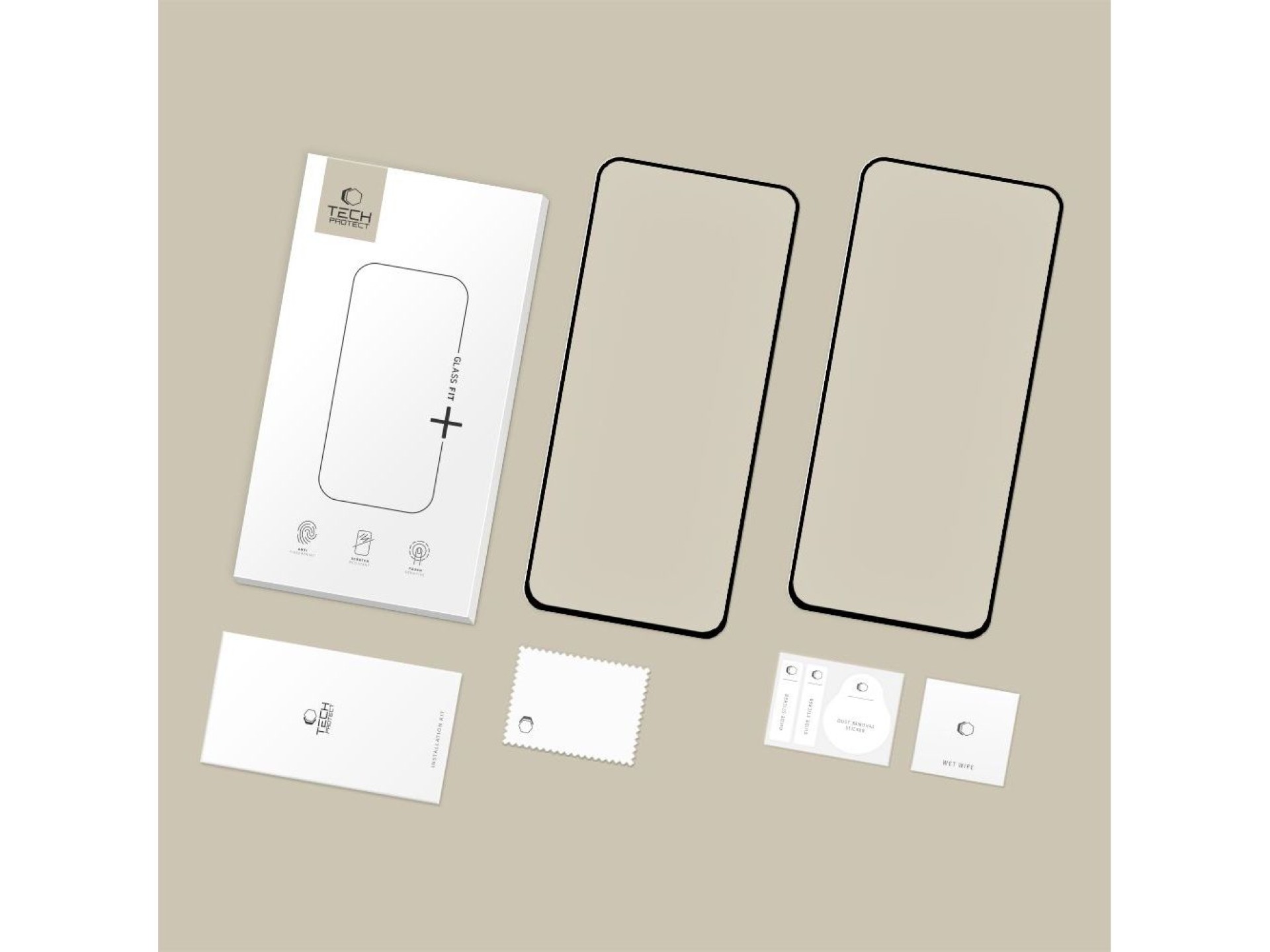 Tech-Protect Glass Fit+ 2-pack tempered glass for Samsung Galaxy S25 FE - black