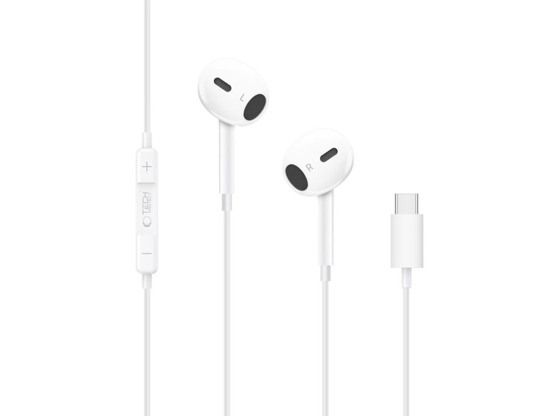Fones de ouvido Tech-Protect Ultraboost Core G2 USB-C - Branco