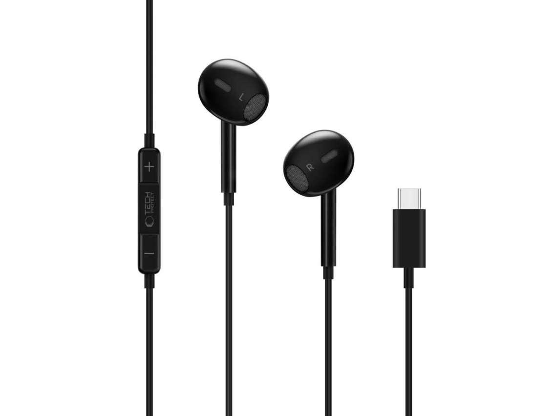 Fones de ouvido Tech-Protect Ultraboost Core G2 USB-C - Preto