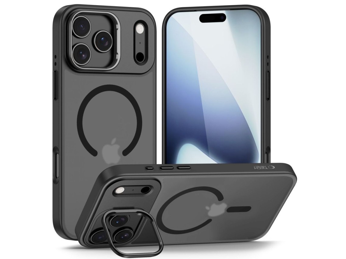 Capa Tech-Protect MagStand MagSafe para iPhone 17 Pro - preto fosco
