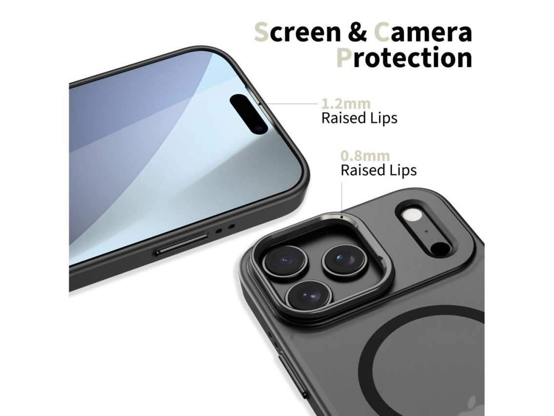 Capa Tech-Protect MagStand MagSafe para iPhone 17 Pro - preto fosco