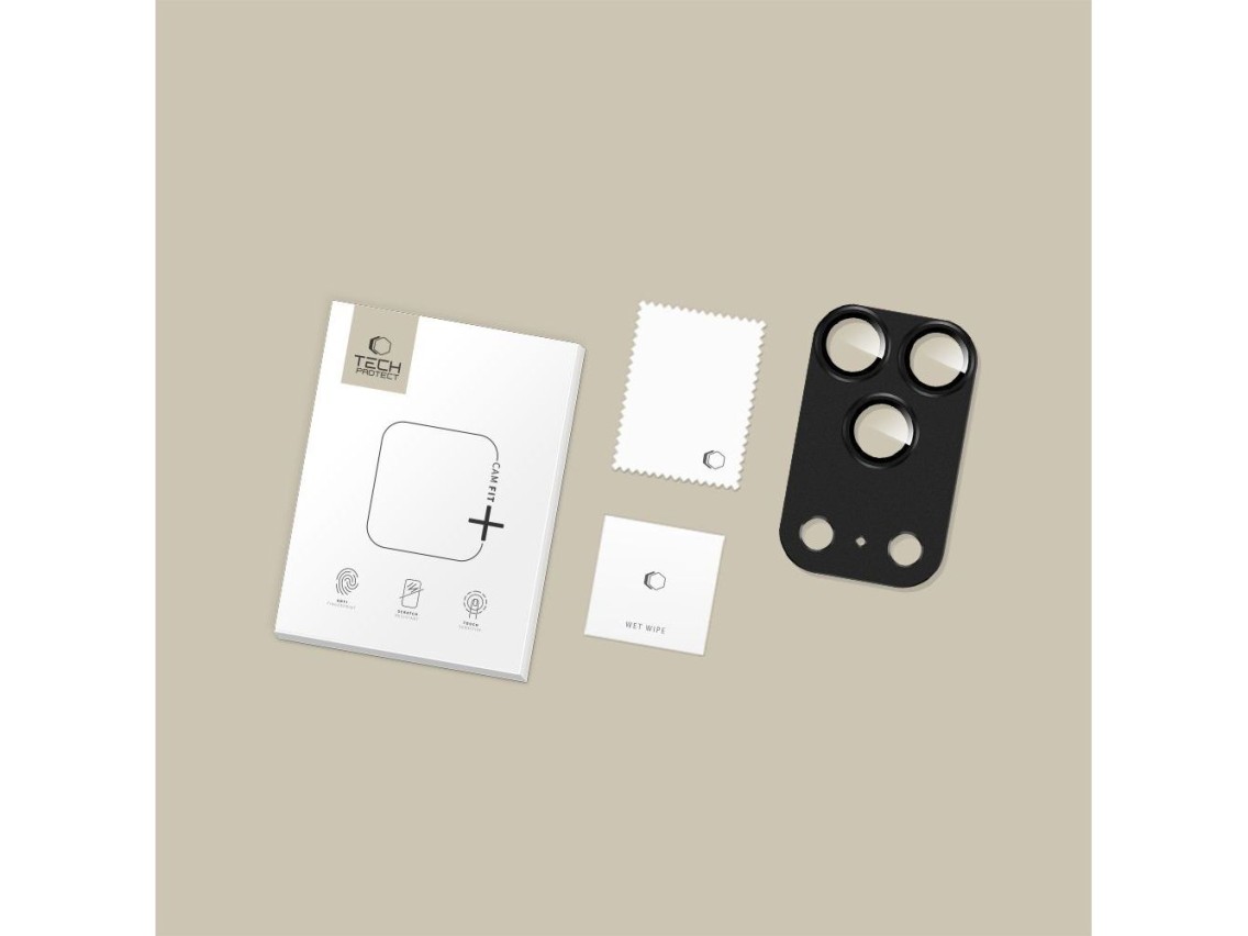Capa protetora para câmera Tech-Protect Camfull Fit+ para iPhone 17 Pro Max - Preta