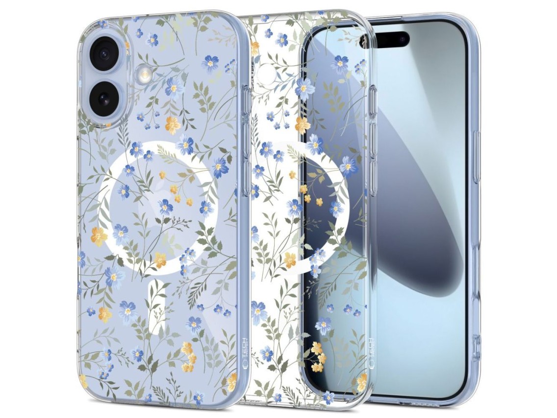 Capa Tech-Protect FlexAir MagSafe para iPhone 17 - Margaridas com Folhas