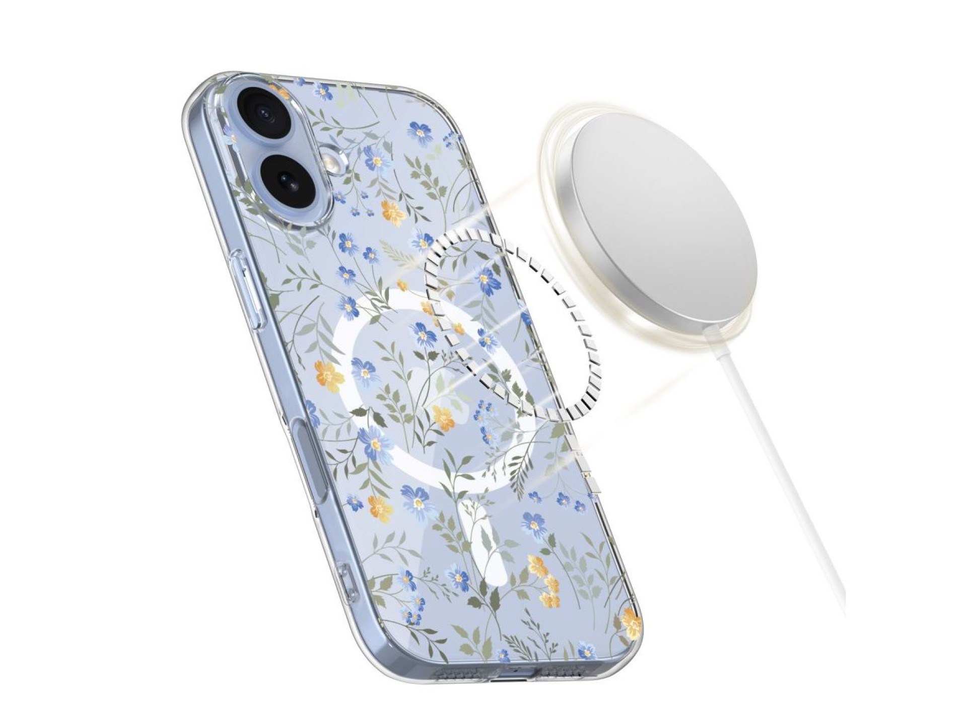 Capa Tech-Protect FlexAir MagSafe para iPhone 17 - Margaridas com Folhas