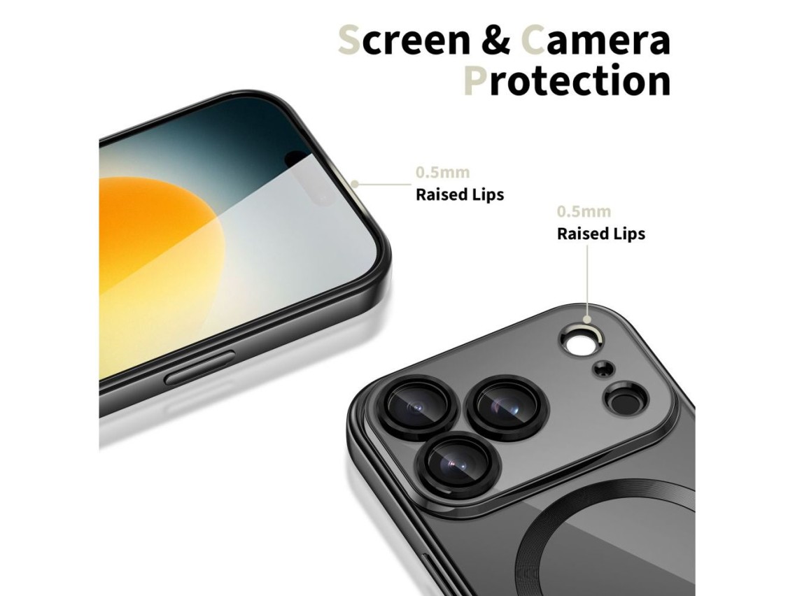 Capa Tech-Protect MagFlex MagSafe para iPhone 17 Pro - Preta Transparente