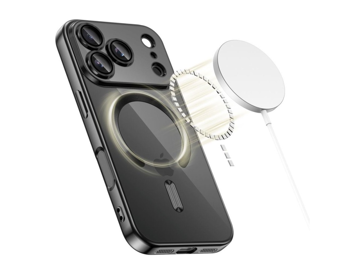 Capa Tech-Protect MagFlex MagSafe para iPhone 17 Pro - Preta Transparente