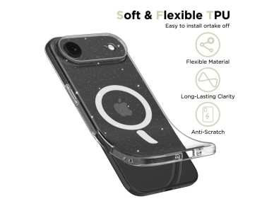 Tech-Protect FlexAir MagSafe Case for iPhone 17 Air - Clear Glitter Tech-Protect FlexAir MagSafe Case for iPhone 17 Air - Clear Glitter