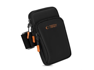 Funda universal para brazalete deportivo Tech-Protect M7 - Negro y naranja