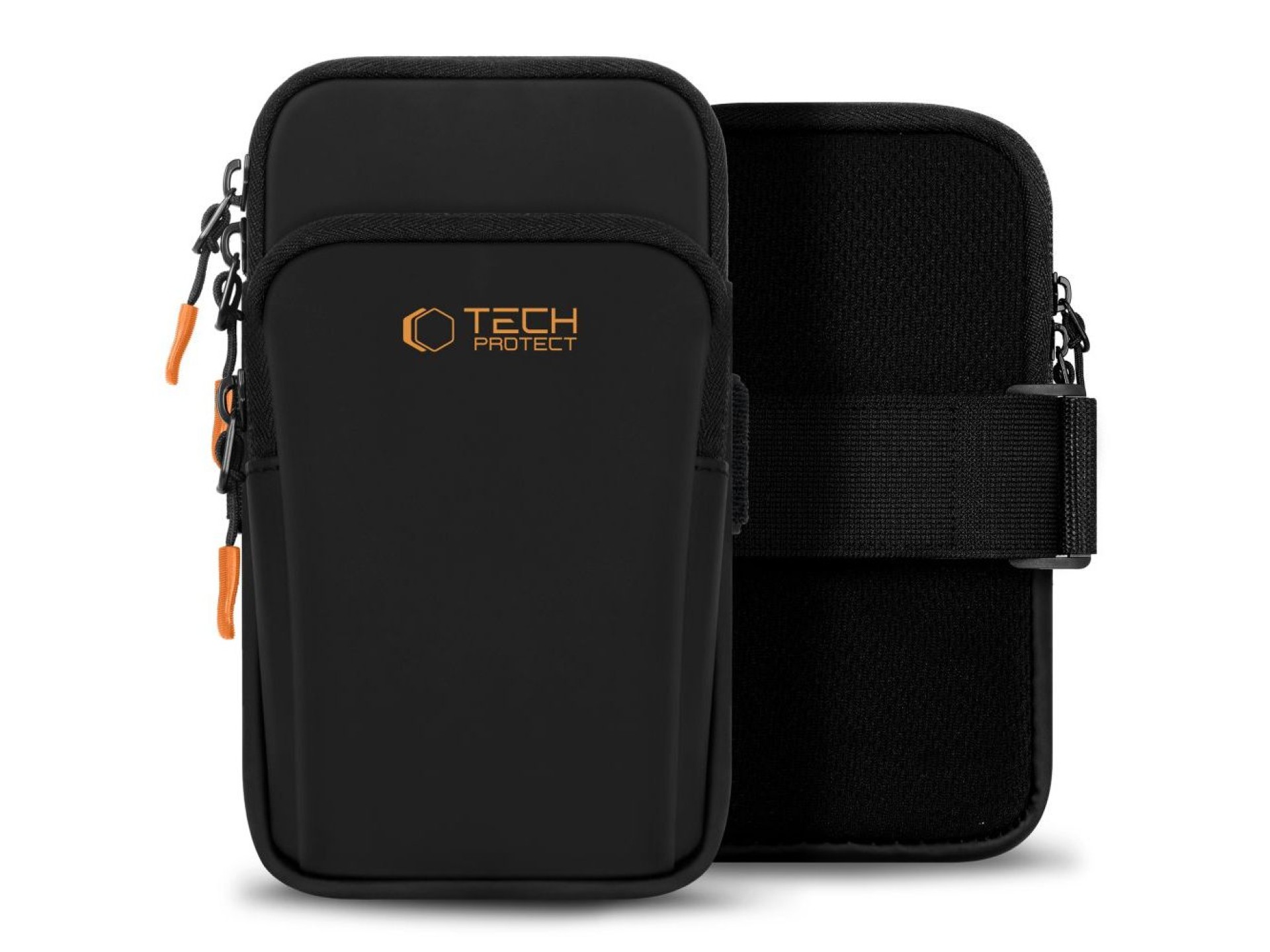 Funda universal para brazalete deportivo Tech-Protect M7 - Negro y naranja