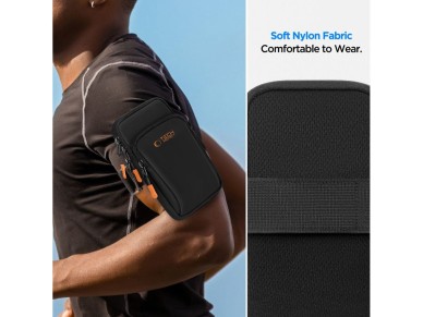 Funda universal para brazalete deportivo Tech-Protect M7 - Negro y naranja