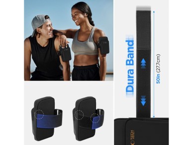 Funda universal para brazalete deportivo Tech-Protect M7 - Negro y naranja