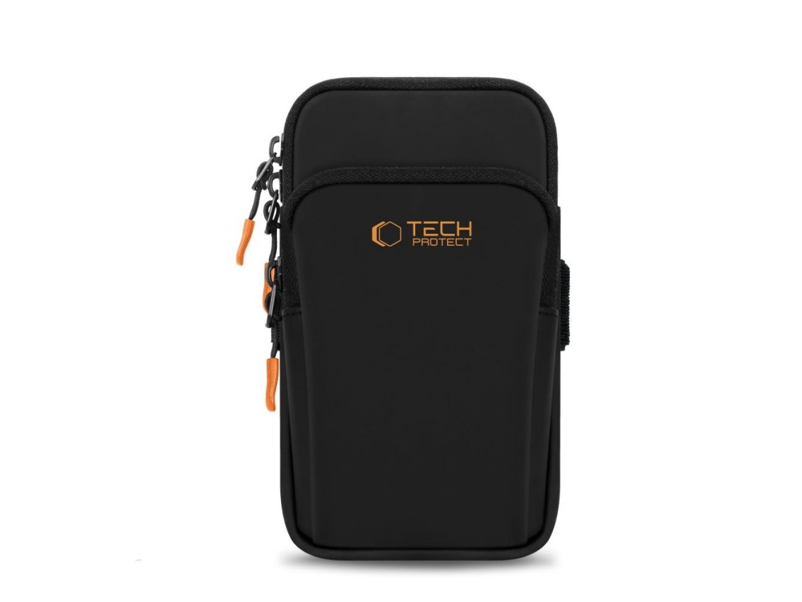 Funda universal para brazalete deportivo Tech-Protect M7 - Negro y naranja